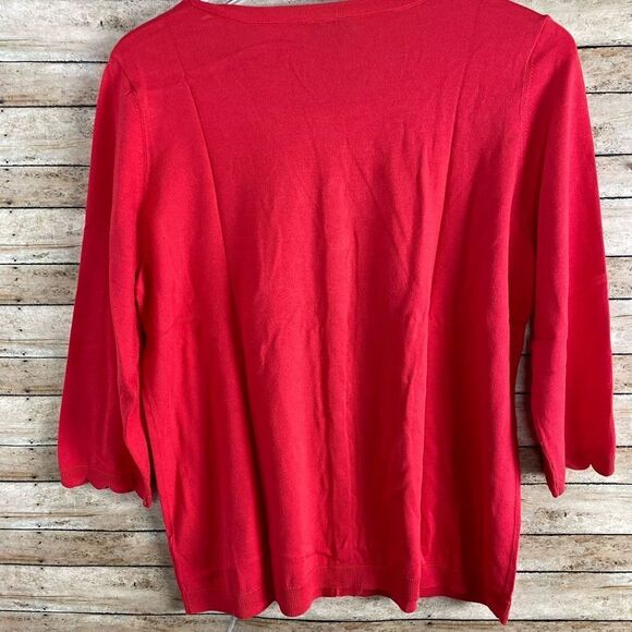 NWT Talbots Red Button Up Cardigan Sz 1 XP - Picture 2 of 5